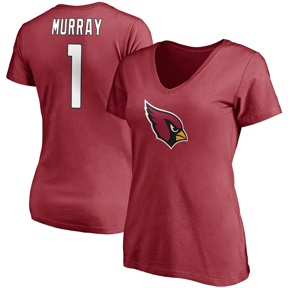 Women's Fanatics Kyler Murray Cardinal Arizona Cardinals Player Icon Name & Number V-Neck T-Shirt