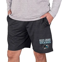 Men's Concepts Sport Charcoal San Jose Sharks Bullseye Knit Jam Shorts