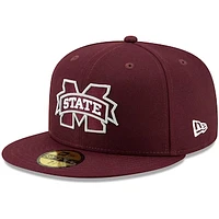 Men's New Era Maroon Mississippi State Bulldogs Logo Basic 59FIFTY Fitted Hat