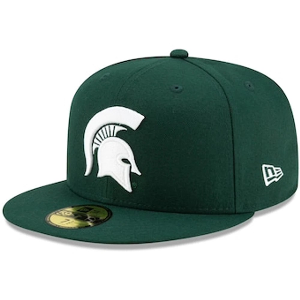 Men's New Era Green Michigan State Spartans Primary Team Logo Basic 59FIFTY Fitted Hat