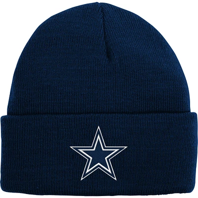 Youth Navy Dallas Cowboys Basic Cuffed Knit Hat