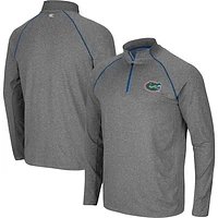 Men's Colosseum Heathered Charcoal Florida Gators Robert Raglan Quarter-Zip Jacket