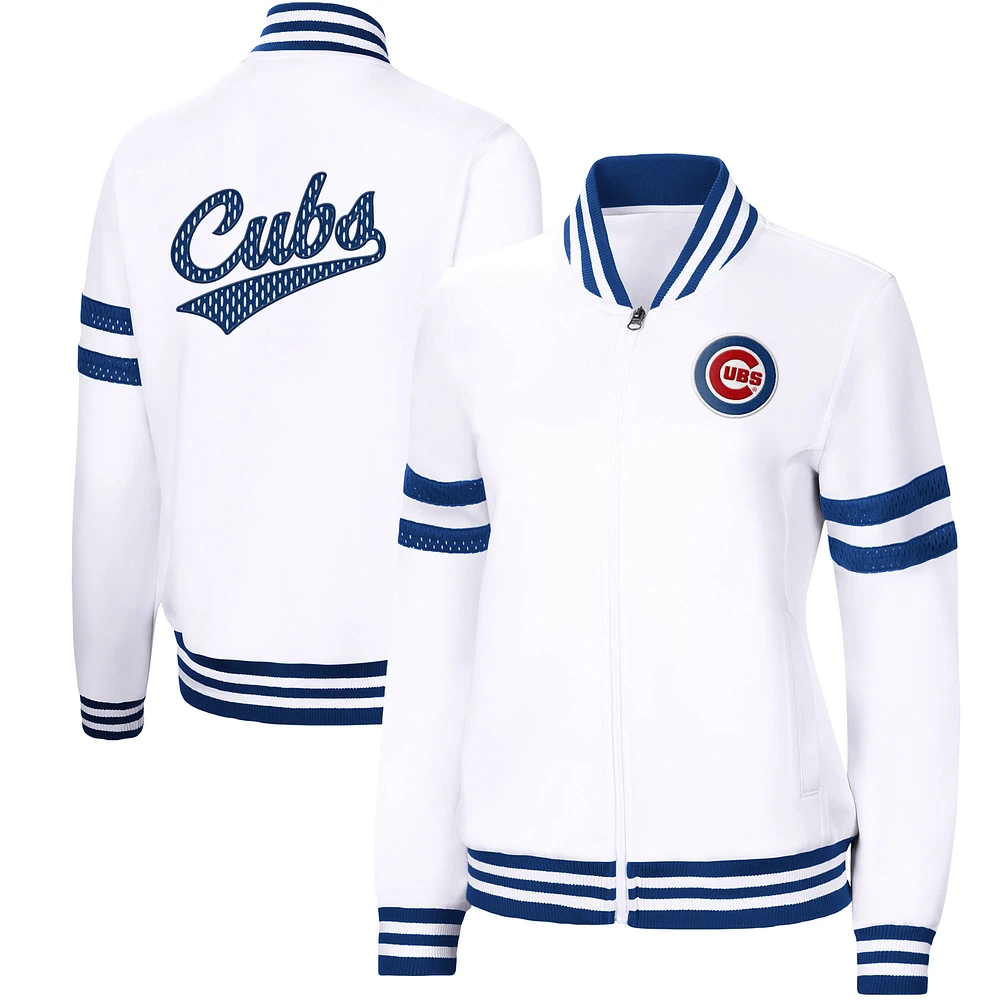 Women's G-III 4Her by Carl Banks White Chicago Cubs Pre-Game Full-Zip Track Jacket