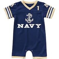 Newborn & Infant Colosseum Navy Midshipmen Bumpo Football Logo Romper