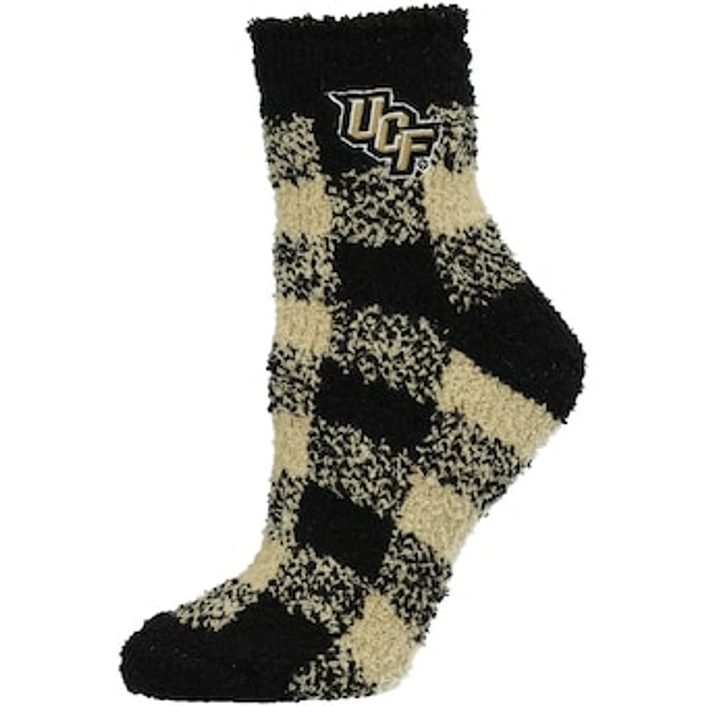 Women's ZooZatz UCF Knights Fuzzy Buffalo Checkered Ankle Socks