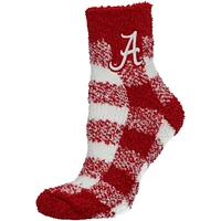 Women's ZooZatz Alabama Crimson Tide Fuzzy Buffalo Checkered Ankle Socks