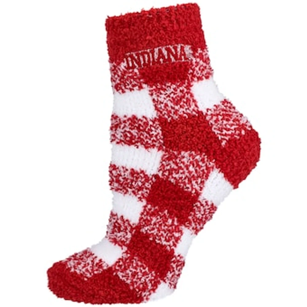 Women's ZooZatz Indiana Hoosiers Fuzzy Buffalo Checkered Ankle Socks