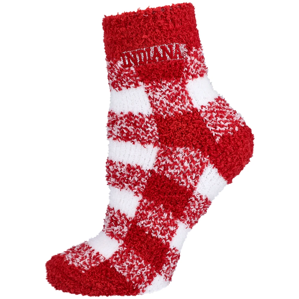 Women's ZooZatz Indiana Hoosiers Fuzzy Buffalo Checkered Ankle Socks