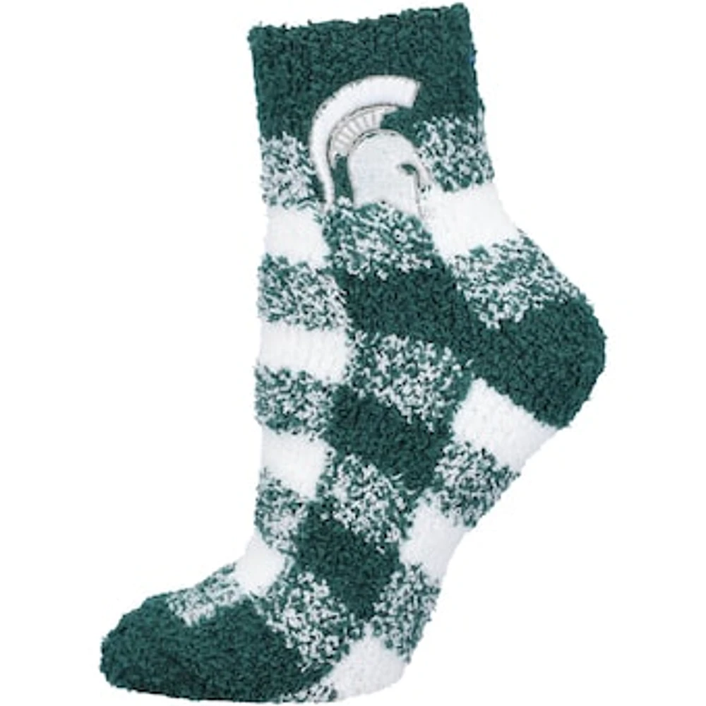 Women's ZooZatz Michigan State Spartans Fuzzy Buffalo Checkered Ankle Socks