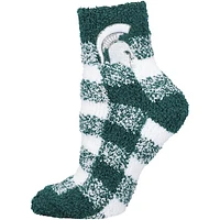 Women's ZooZatz Michigan State Spartans Fuzzy Buffalo Checkered Ankle Socks