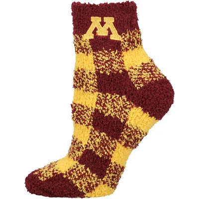 Women's ZooZatz Minnesota Golden Gophers Fuzzy Buffalo Checkered Ankle Socks