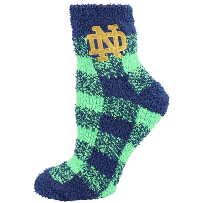 Women's ZooZatz Notre Dame Fighting Irish Fuzzy Buffalo Checkered Ankle Socks