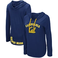 Women's Colosseum Navy Cal Bears My Lover Lightweight Hooded Long Sleeve T-Shirt