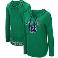 Women's Colosseum Green Notre Dame Fighting Irish My Lover Lightweight Hooded Long Sleeve T-Shirt