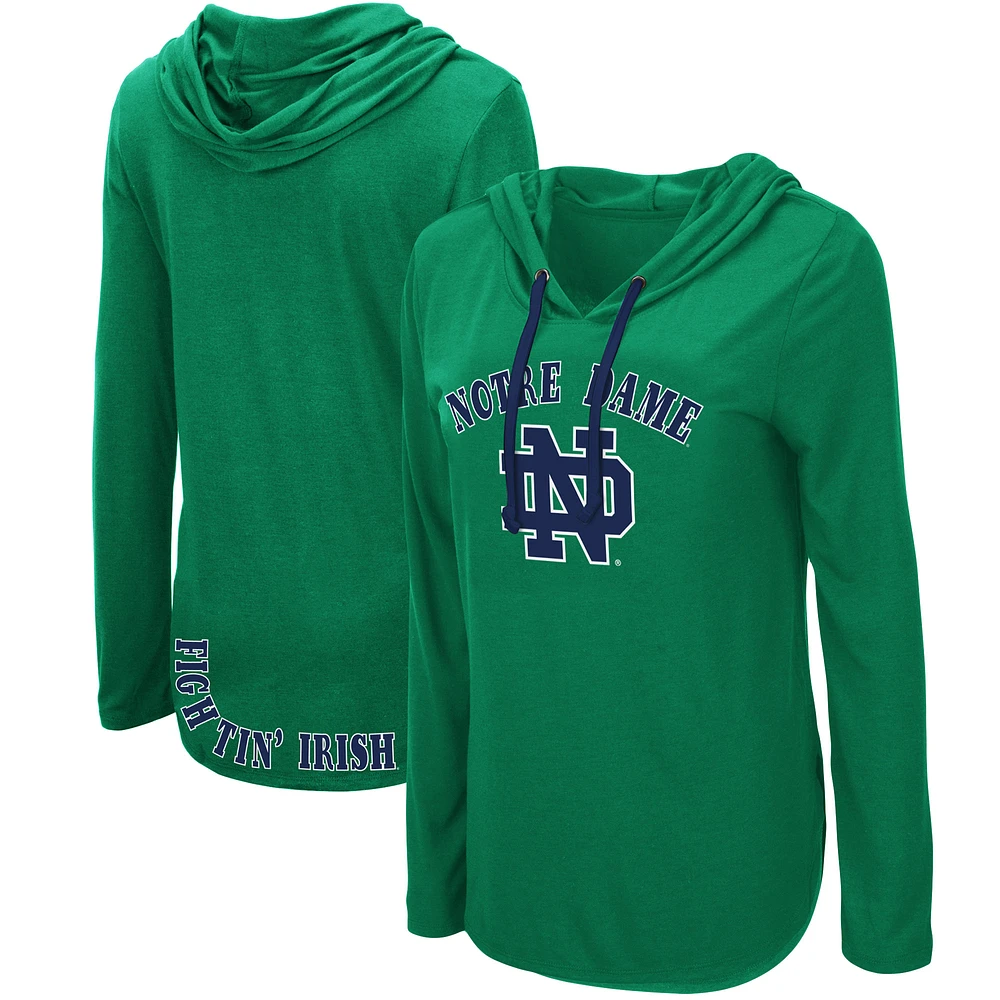 Women's Colosseum Green Notre Dame Fighting Irish My Lover Lightweight Hooded Long Sleeve T-Shirt