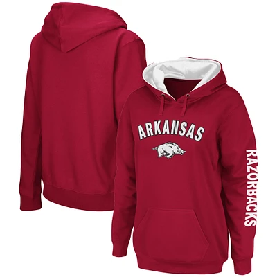 Women's Colosseum Crimson Arkansas Razorbacks Loud and Proud Pullover Hoodie