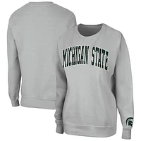 Women's Colosseum Gray Michigan State Spartans Campanile Pullover Sweatshirt