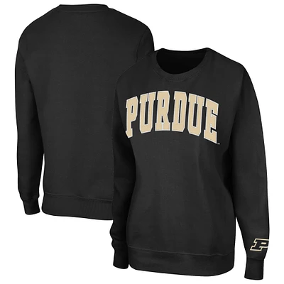 Women's Colosseum Black Purdue Boilermakers Campanile Pullover Sweatshirt