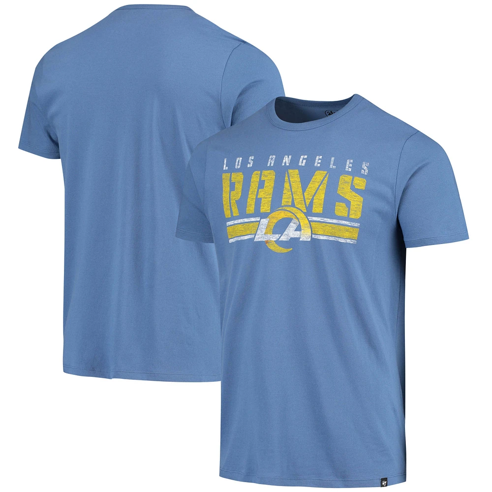 Men's '47 Heathered Royal Los Angeles Rams Stripe Thru Franklin T-Shirt