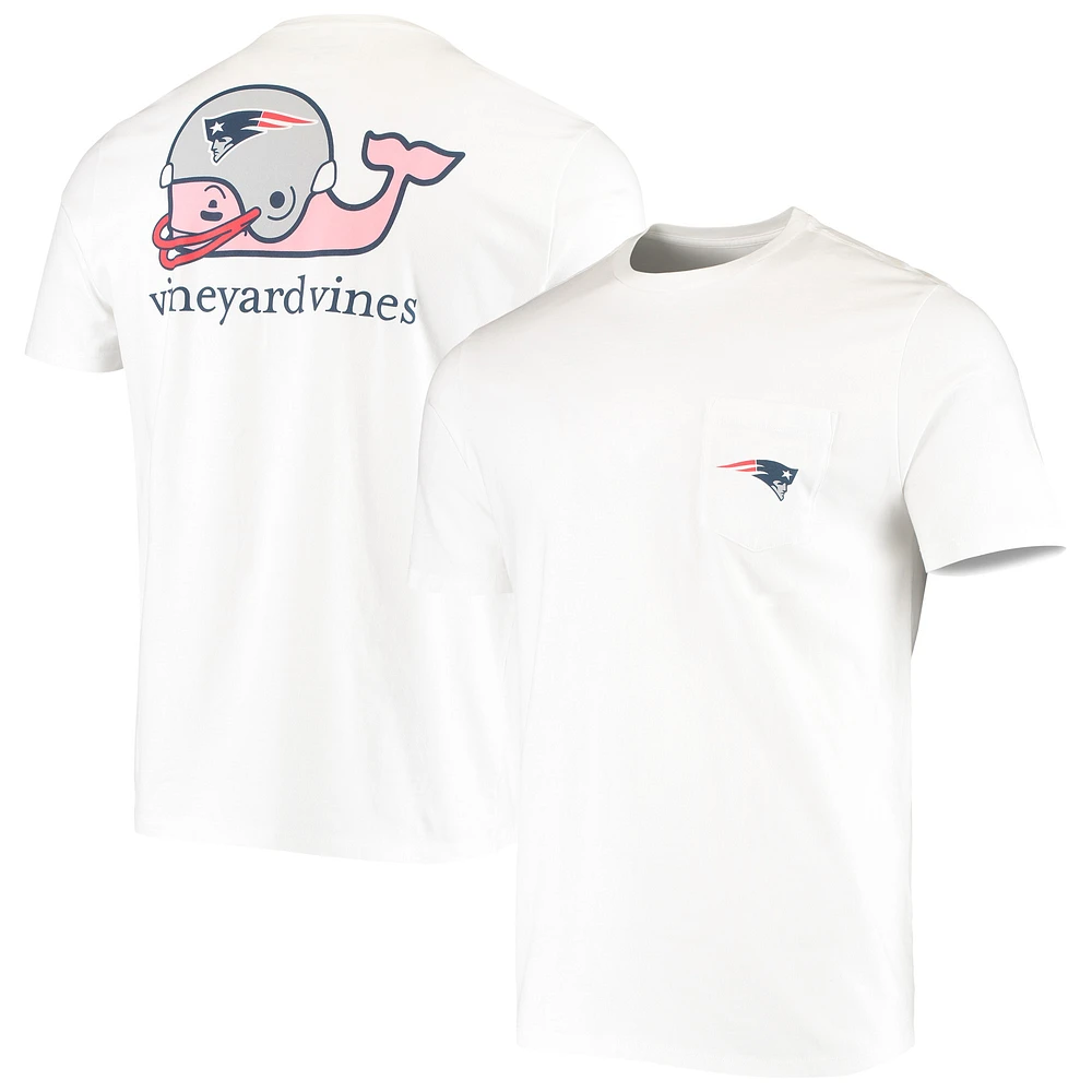 Men's Vineyard Vines White New England Patriots Big & Tall Helmet T-Shirt