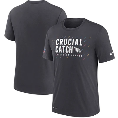 Men's Nike Charcoal Arizona Cardinals NFL Crucial Catch Performance T-Shirt