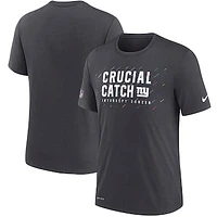 Men's Nike Charcoal New York Giants NFL Crucial Catch Performance T-Shirt