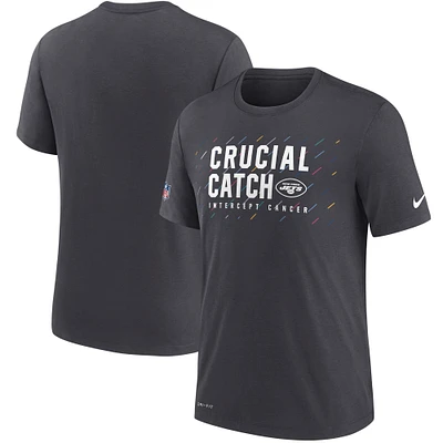 Men's Nike Charcoal New York Jets NFL Crucial Catch Performance T-Shirt