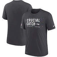 Men's Nike Charcoal Seattle Seahawks NFL Crucial Catch Performance T-Shirt