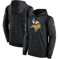 Men's Nike Charcoal Minnesota Vikings NFL Crucial Catch Therma Pullover Hoodie