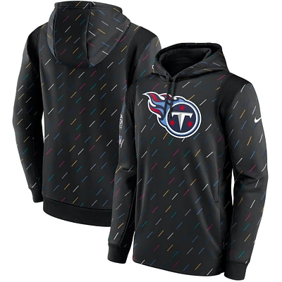 Men's Nike Charcoal Tennessee Titans NFL Crucial Catch Therma Pullover Hoodie