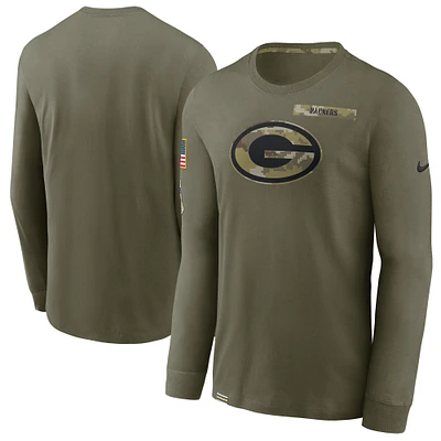 Men's Nike Olive Green Bay Packers Salute To Service Performance Long Sleeve T-Shirt