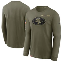 Men's Nike Olive San Francisco 49ers Salute To Service Performance Long Sleeve T-Shirt