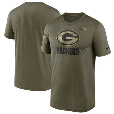 Men's Nike Olive Green Bay Packers 2021 Salute To Service Legend Performance T-Shirt