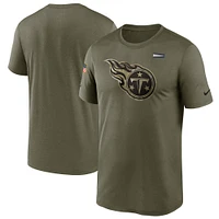 Men's Nike Olive Tennessee Titans 2021 Salute To Service Legend Performance T-Shirt