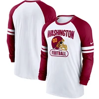 Men's Nike White/Burgundy Washington Football Team Throwback Raglan Long Sleeve T-Shirt