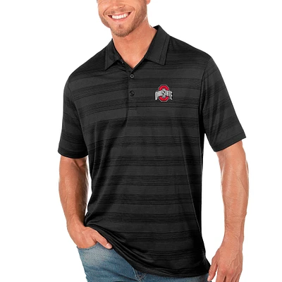 Men's Antigua Black Ohio State Buckeyes Compass Polo