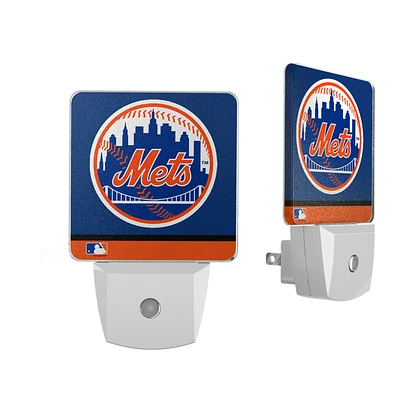 New York Mets Primary Logo Stripe Design Nightlight 2-Pack