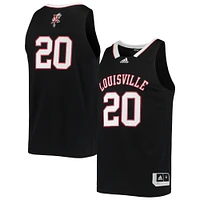 Men's adidas #20 Black Louisville Cardinals Reverse Retro Jersey