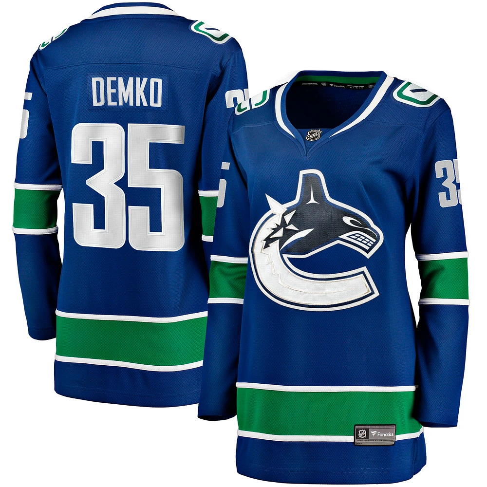 Women's Fanatics Thatcher Demko Blue Vancouver Canucks Home Breakaway