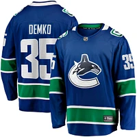 Men's Fanatics Thatcher Demko Blue Vancouver Canucks Home Breakaway