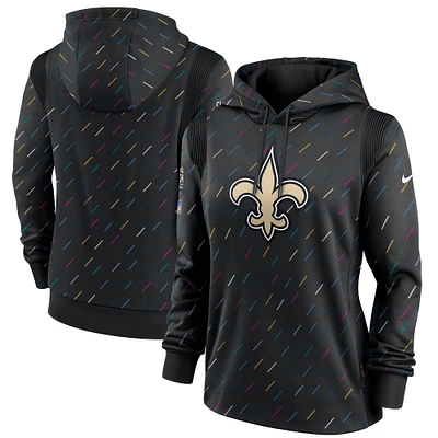 Women's Nike Anthracite New Orleans Saints NFL Crucial Catch Therma Pullover Hoodie