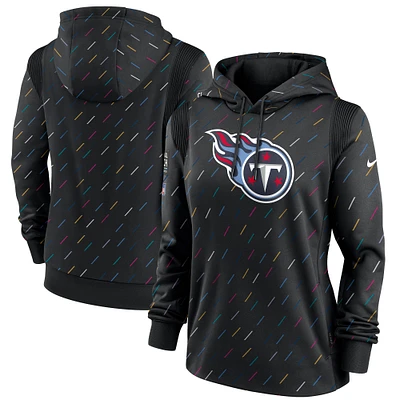 Women's Nike Anthracite Tennessee Titans NFL Crucial Catch Therma Pullover Hoodie