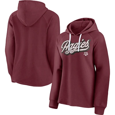 Women's Fanatics Maroon Texas A&M Aggies Script Raglan Pullover Hoodie