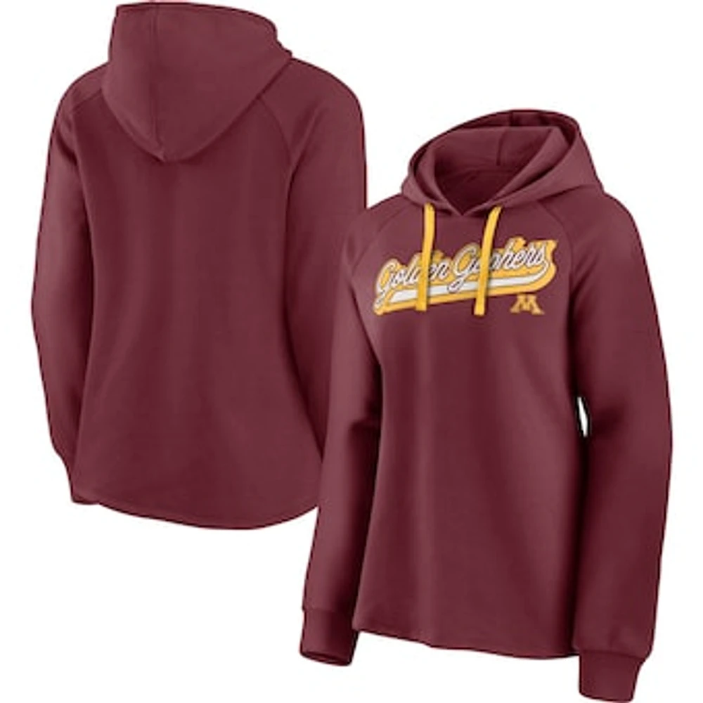 Women's Fanatics Maroon Minnesota Golden Gophers Script Raglan Pullover Hoodie