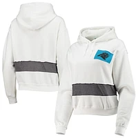 Women's Refried Apparel White Carolina Panthers Sustainable Crop Dolman Pullover Hoodie