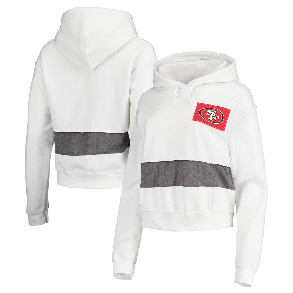 Women's Refried Apparel White San Francisco 49ers Sustainable Crop Dolman Pullover Hoodie