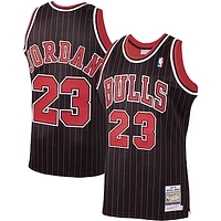 Men's Mitchell & Ness Michael Jordan Black Chicago Bulls 1995/96 Hardwood Classics Authentic Jersey