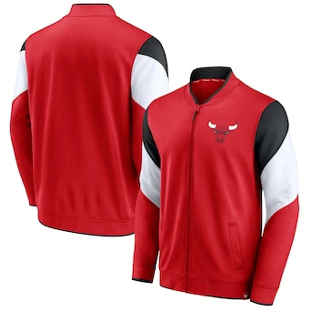 Men's Fanatics Red/Black Chicago Bulls League Best Performance Full-Zip Jacket