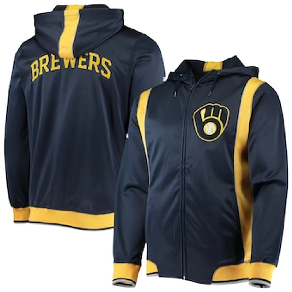 Men's Stitches Navy/Gold Milwaukee Brewers Team Full-Zip Hoodie