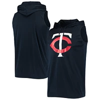 Men's Stitches Navy Minnesota Twins Sleeveless Pullover Hoodie